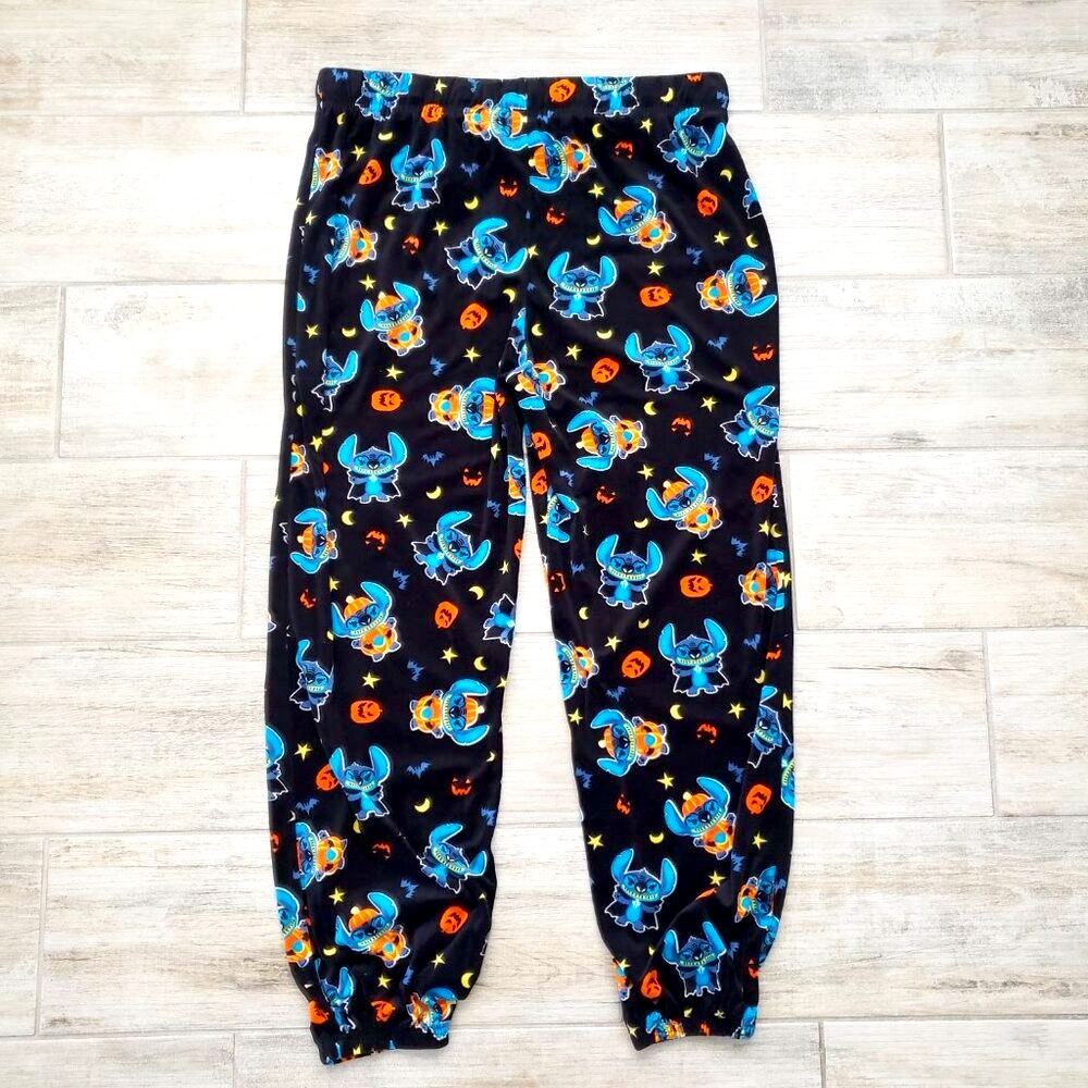Disney Stitch Halloween Fleece Pajamas Women's Soft Loungewear Jogger Ankle XL - Picture 2 of 7